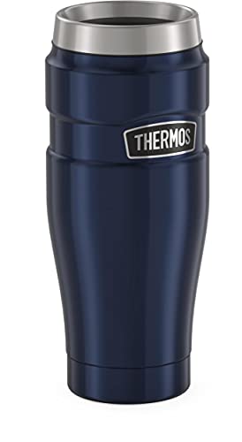 THERMOS Stainless King Vacuum-Insulated Travel Tumbler, 16 Ounce, Midnight Blue