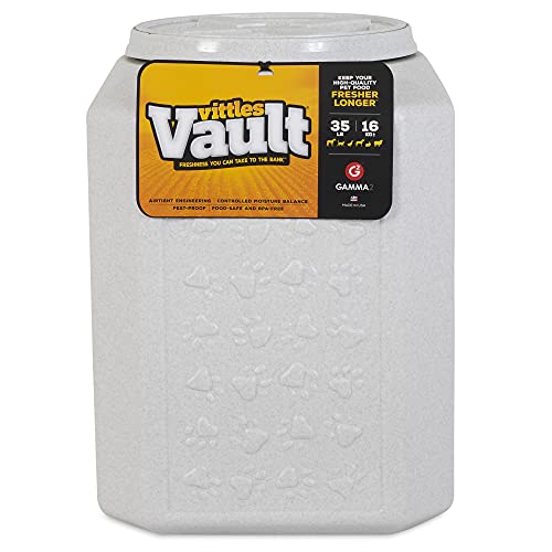 Gamma2 Vittles Vault Dog Food Storage Container, Up To 35 Pounds Dry Pet Food Storage,Off-white