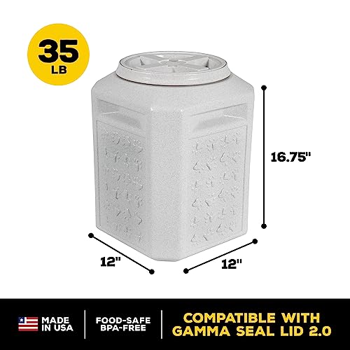 Gamma2 Vittles Vault Dog Food Storage Container, Up To 35 Pounds Dry Pet Food Storage,Off-white