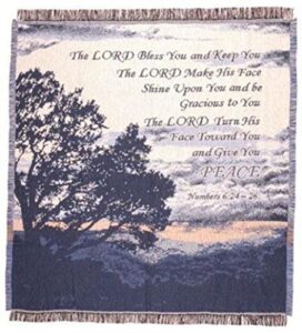 "lord bless you" bible verse numbers 6:24-26 afghan throw blanket 48" x 60"