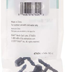 Orbit 67404 1/4" Barb Drip Irrigation Drip Manual Shut-Off Valve Coupling, 5-Pack