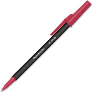 Paper Mate Write Bros. Recycled Stick Medium Point Ballpoint Pens, 10 Red Ink Pens (1750864)