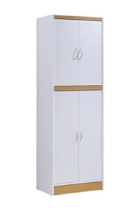 hodedah 4 door kitchen pantry with four shelves, white
