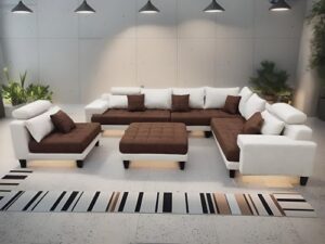 stendmar reversible multifunction 5pc 2-tone microfiber big sectional couch sofa s150dne