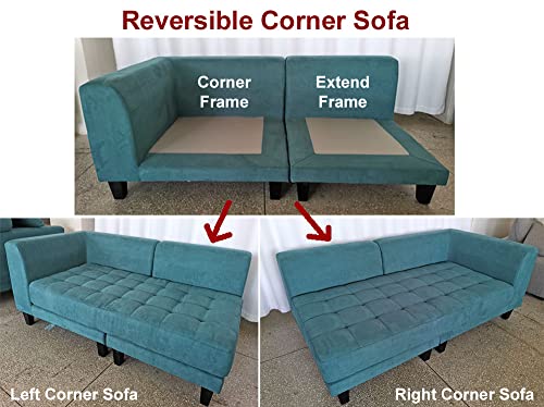 Stendmar Reversible Multifunction 5pc 2-Tone Microfiber Big Sectional Couch Sofa S150DNE