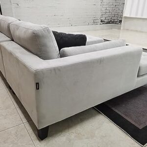 Stendmar 3pc 120" Contemporary Grey Microfiber Sofa Couch Sectional Sofa Chaise Ottoman S168RG