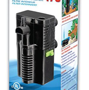 Penn-Plax Cascade 170 Fully Submersible Internal Filter – Provides Physical and Biological Filtration for Freshwater Aquariums, Nano Tanks, Turtle Tanks, and Terrariums