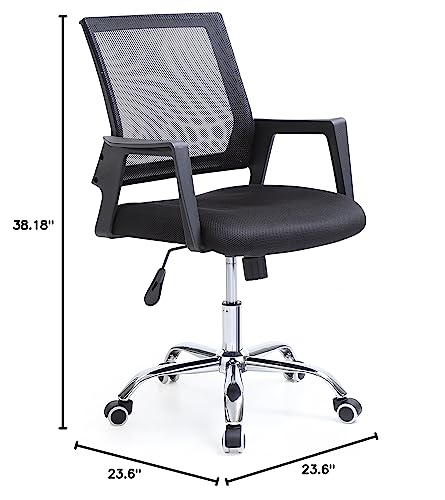 Hodedah Import HI-4025 Black Mesh Office Chair