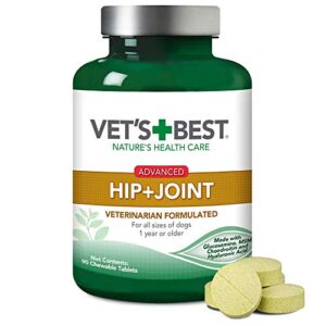 vet's best advanced hip & joint dog supplements, 90 chewable tablets