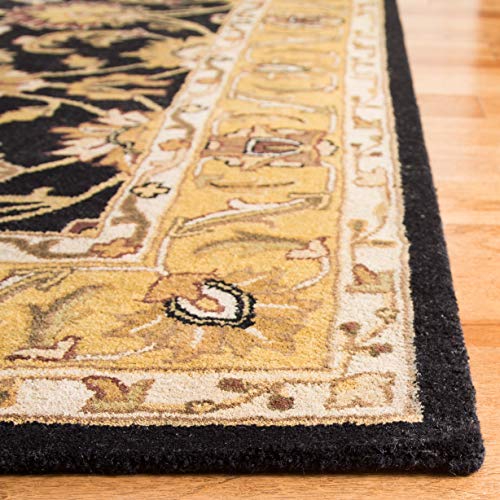 SAFAVIEH Classic Collection 6' x 9' Black / Gold CL252A Handmade Traditional Oriental Premium Wool Area Rug