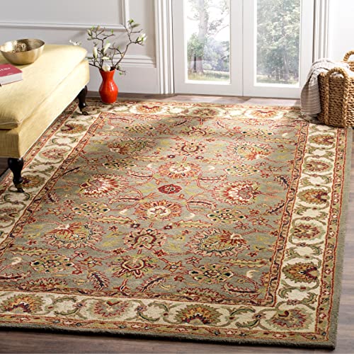 SAFAVIEH Classic Collection Area Rug - 8'3" x 11', Celadon & Ivory, Handmade Traditional Oriental Wool, Ideal for High Traffic Areas in Living Room, Bedroom (CL359B)