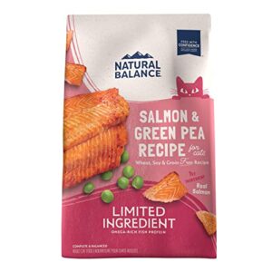 natural balance limited ingredient adult grain-free dry cat food, salmon & green pea recipe, 10 pound (pack of 1)