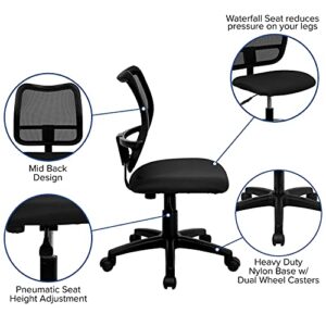 Flash Furniture Alber Mid-Back Black Mesh Swivel Task Office Chair