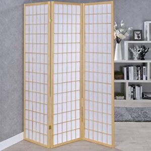 Coaster Home Furnishings 3-Panel Folding Screen Natural and White 4621