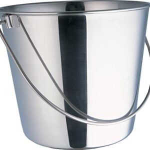 Indipets Heavy Duty Stainless Steel Pail - 2 Quart - Durable Dog Food and Water Storage