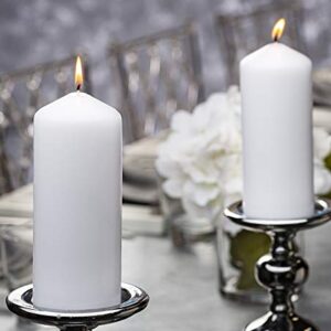 BOLSIUS White Pillar Candle Large - 4 x 8 Inches - 120 Hours Burn Time - Premium European Quality - Smooth and Smokeless Flame - Relight Unscented Wedding, Dinner, Party, and Special Occasion Candle