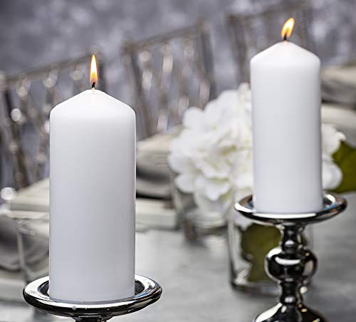 BOLSIUS White Pillar Candle Large - 4 x 8 Inches - 120 Hours Burn Time - Premium European Quality - Smooth and Smokeless Flame - Relight Unscented Wedding, Dinner, Party, and Special Occasion Candle