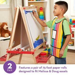Melissa & Doug Deluxe Easel Paper Roll Replacement (18 inches x 75 feet) - 2-Pack, White