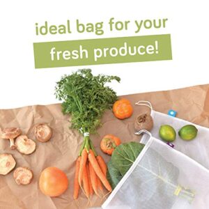Reusable Produce Bags, Washable Mesh Bags for Fruits and Vegetables, Set of 5 - Flip and Tumble