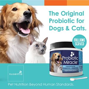 Probiotics for Cats & Dogs - (120 Scoops) Probiotic Miracle - Advanced Formula to Stop Diarrhea, Loose Stool, and Yeast.