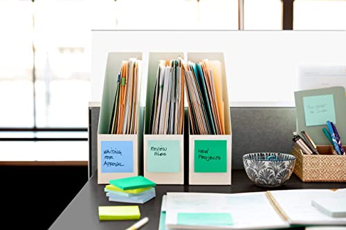 Post-it Super Sticky Pop-up Notes, 3x3 in, 10 Pads, 2x the Sticking Power, Bora Bora Collection, Cool Colors (Green, Light Blue, Blue, Mint, Green), Recyclable (R330-10SST)