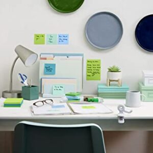 Post-it Super Sticky Pop-up Notes, 3x3 in, 10 Pads, 2x the Sticking Power, Bora Bora Collection, Cool Colors (Green, Light Blue, Blue, Mint, Green), Recyclable (R330-10SST)