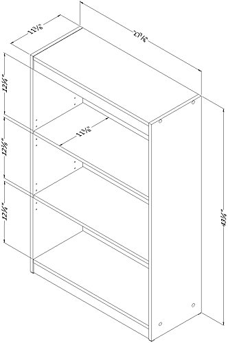 South Shore Axess 3-Shelf Bookcase, Pure Black