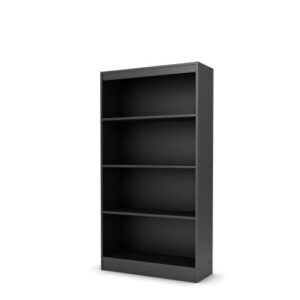 south shore axess 4-shelf bookcase-pure black