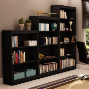 South Shore Axess 4-Shelf Bookcase-Pure Black