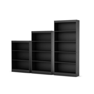 South Shore Axess 4-Shelf Bookcase-Pure Black