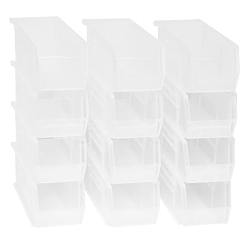 Akro-Mils 30224 AkroBins Plastic Hanging Stackable Storage Organizer Bin, 11-Inch x 4-Inch x 4-Inch, Clear, 12-Pack