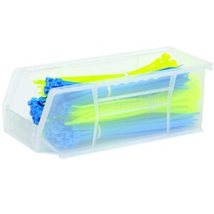 Akro-Mils 30224 AkroBins Plastic Hanging Stackable Storage Organizer Bin, 11-Inch x 4-Inch x 4-Inch, Clear, 12-Pack