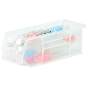 Akro-Mils 30224 AkroBins Plastic Hanging Stackable Storage Organizer Bin, 11-Inch x 4-Inch x 4-Inch, Clear, 12-Pack