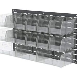 Akro-Mils 30235 AkroBins Plastic Hanging Stackable Storage Organizer Bin, 11-Inch x 11-Inch x 5-Inch, Clear, 6-Pack