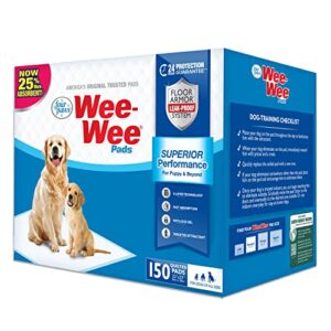 Four Paws Wee-Wee Superior Performance Pee Pads for Dogs - Dog & Puppy Pads for Potty Training - Dog Housebreaking & Puppy Supplies - 22" x 23" (150 Count)