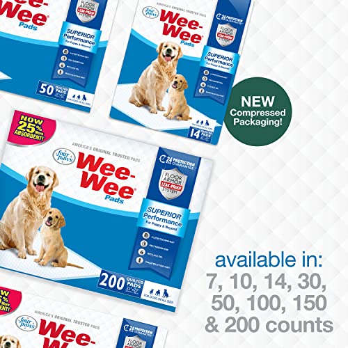 Four Paws Wee-Wee Superior Performance Pee Pads for Dogs - Dog & Puppy Pads for Potty Training - Dog Housebreaking & Puppy Supplies - 22" x 23" (150 Count)