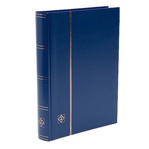 lighthouse hardcover stamp album stockbook with 64 black pages, blue, ls4/32