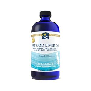 nordic naturals pet cod liver oil, unflavored - 16 oz - 1104 mg omega-3 per teaspoon - fish oil for dogs with epa & dha - promotes skin, coat, joint, & immune health