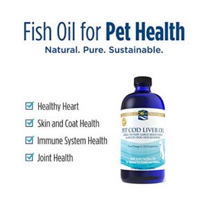 Nordic Naturals Pet Cod Liver Oil, Unflavored - 16 oz - 1104 mg Omega-3 Per Teaspoon - Fish Oil for Dogs with EPA & DHA - Promotes Skin, Coat, Joint, & Immune Health
