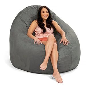 Jaxx 6 Foot Cocoon - Large Bean Bag Chair for Adults, Charcoal