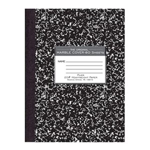 roaring spring 80 sheets plain unruled hard cover marble composition notebook, 10.25" x 7.875" 80 sheets
