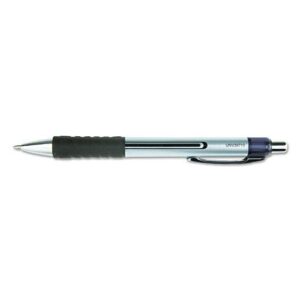 Universal 39720 1 Dozen Medium 0.7 mm Black Ink Silver Barrel Comfort Grip Retractable Gel Pens