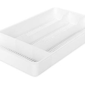 Camco 43508 Cutlery Tray - Designed for RV and Compact Kitchen Drawers - Easily Organize and Store Kitchen Flatware - White