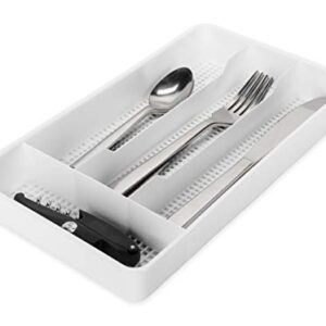 Camco 43508 Cutlery Tray - Designed for RV and Compact Kitchen Drawers - Easily Organize and Store Kitchen Flatware - White