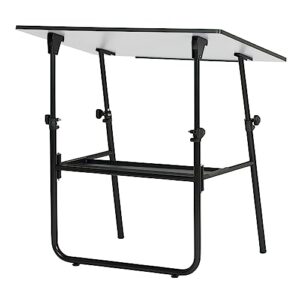 SD Studio Designs Ultima, Foldable Crafting Desk Top Angle and Height Adjustable Drafting Table, 42" W X 30" D, Black/White