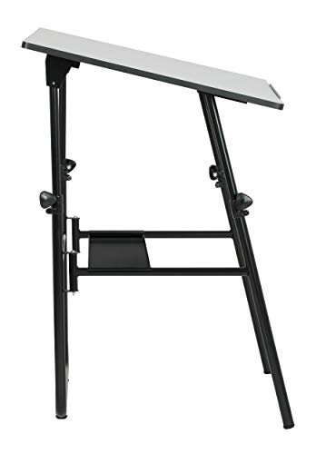 SD Studio Designs Ultima, Foldable Crafting Desk Top Angle and Height Adjustable Drafting Table, 42" W X 30" D, Black/White