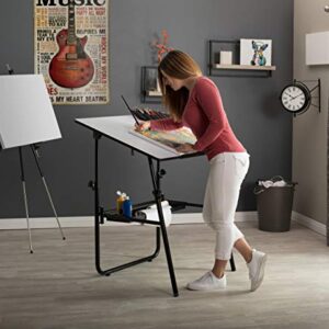 SD Studio Designs Ultima, Foldable Crafting Desk Top Angle and Height Adjustable Drafting Table, 42" W X 30" D, Black/White