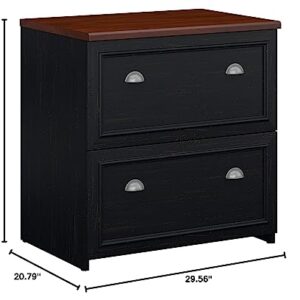 Bush Furniture Fairview Lateral File Cabinet in Antique Black