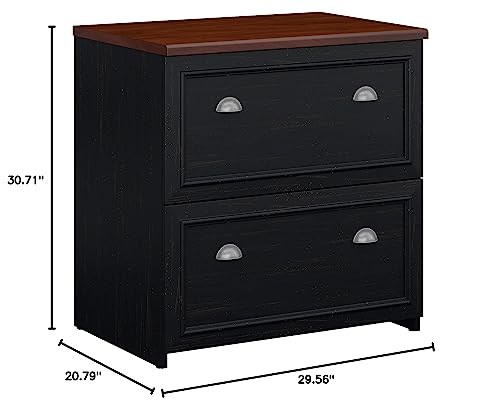 Bush Furniture Fairview Lateral File Cabinet in Antique Black