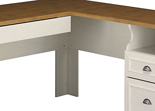 Bush Furniture Fairview L Shaped Desk in Antique White